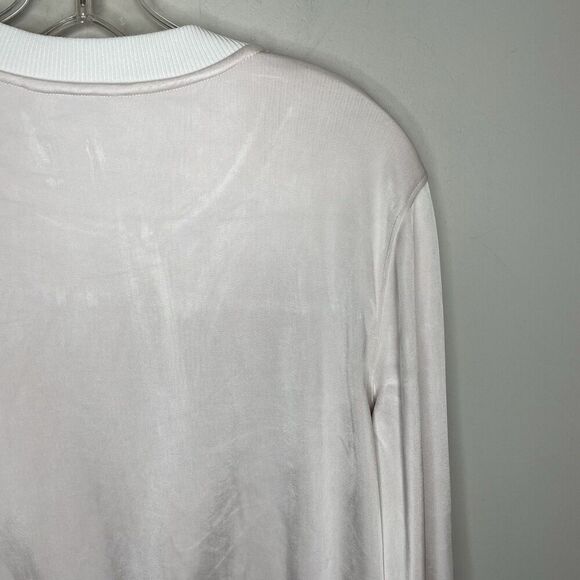 CLUB MONACO 1/2 Zip Pullover Women Large Pink Satin Viscose - Picture 5 of 9